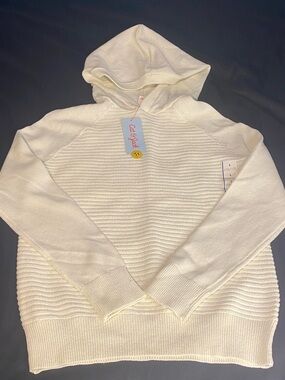 Cat & Jack Cream Textured Knit Hoodie